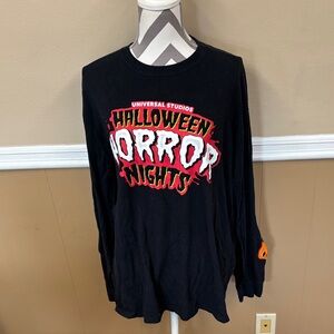 Universal Studios Black Halloween Horror Nights Long Sleeve Tee